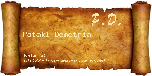 Pataki Demetria névjegykártya